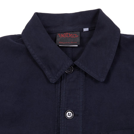 Workwear jacket in French moleskin a densely woven cotton cloth with a nice 