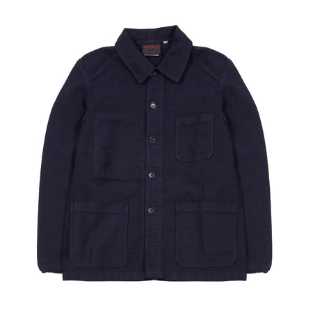 Workwear jacket in French moleskin a densely woven cotton cloth with a nice 