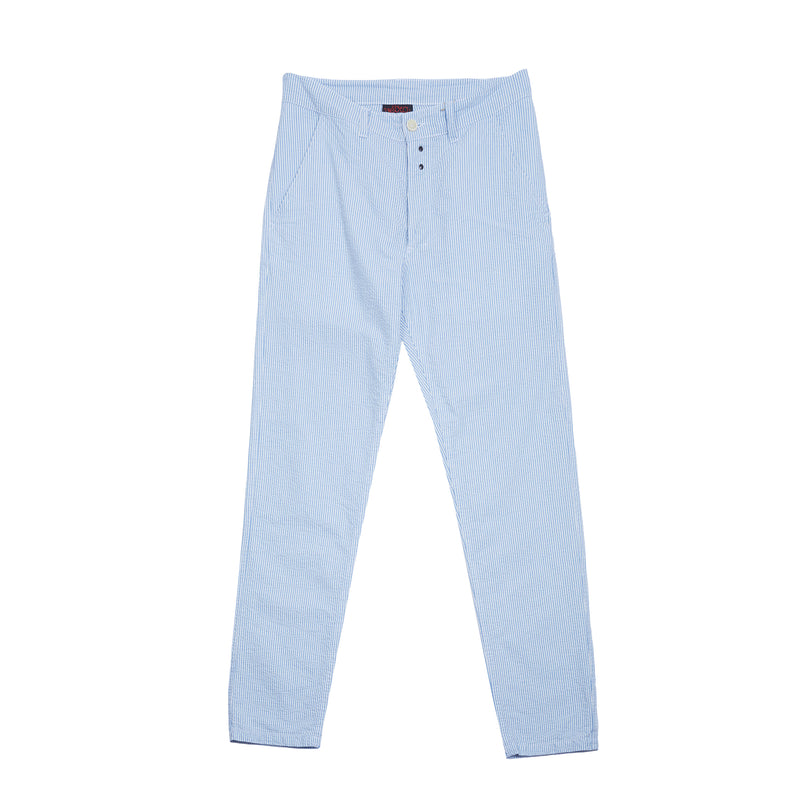 Vetra 8U69/264 Seersucker Workwear Trousers in Blue Stripe