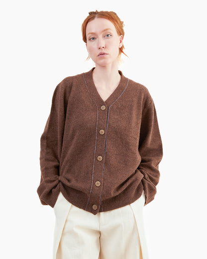 Wright + Doyle Taw Cardigan in Cacao