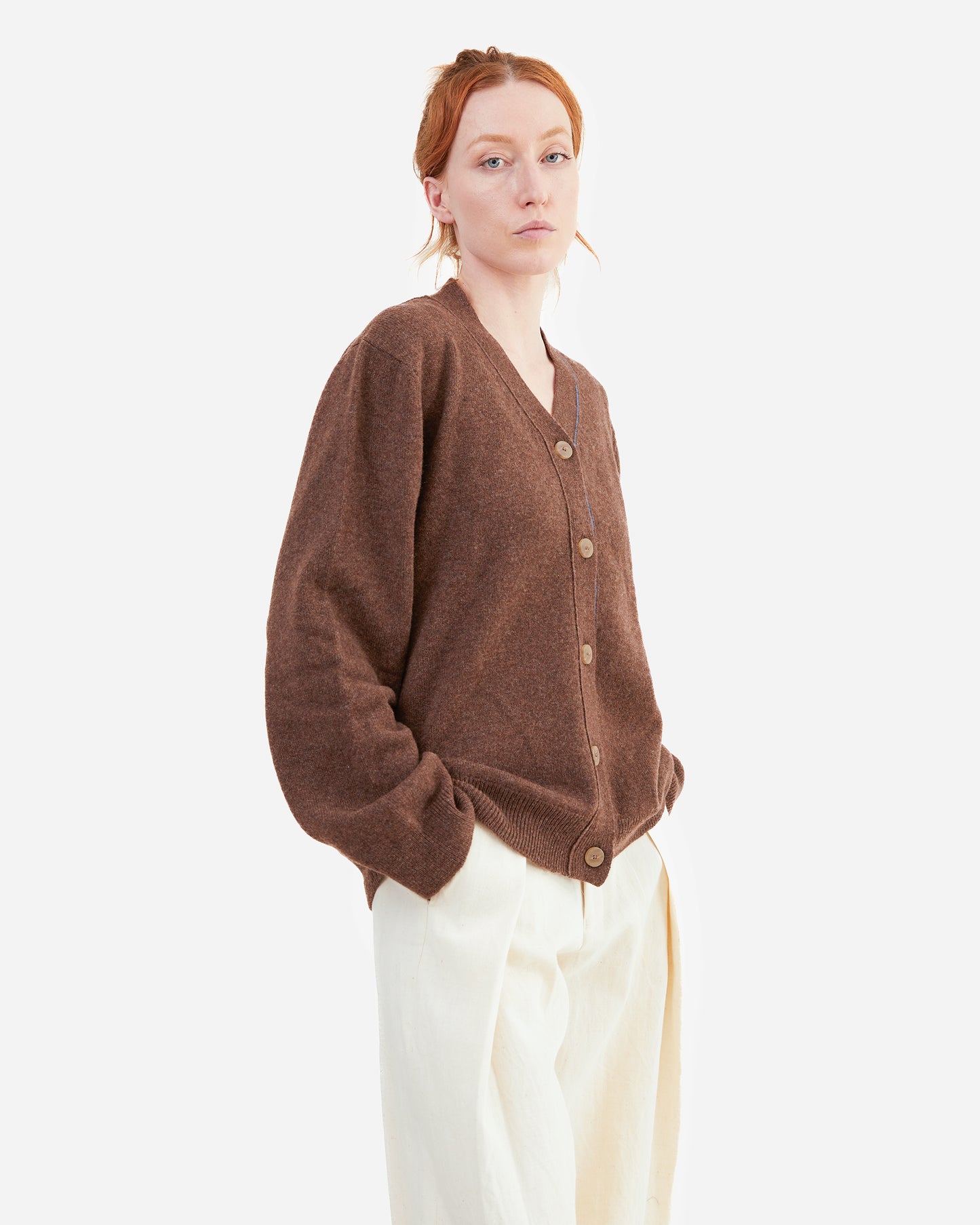 Wright + Doyle Taw Cardigan in Cacao