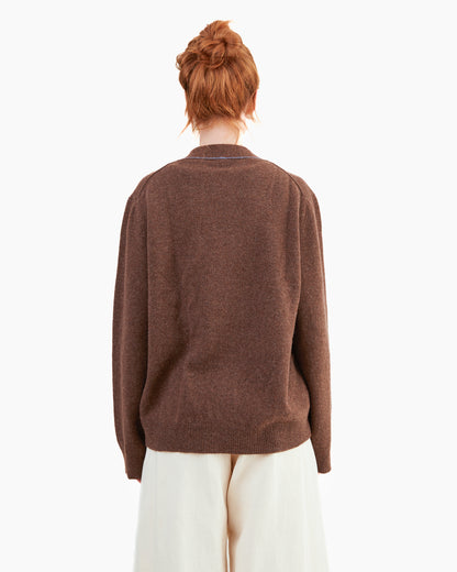 Wright + Doyle Taw Cardigan in Cacao