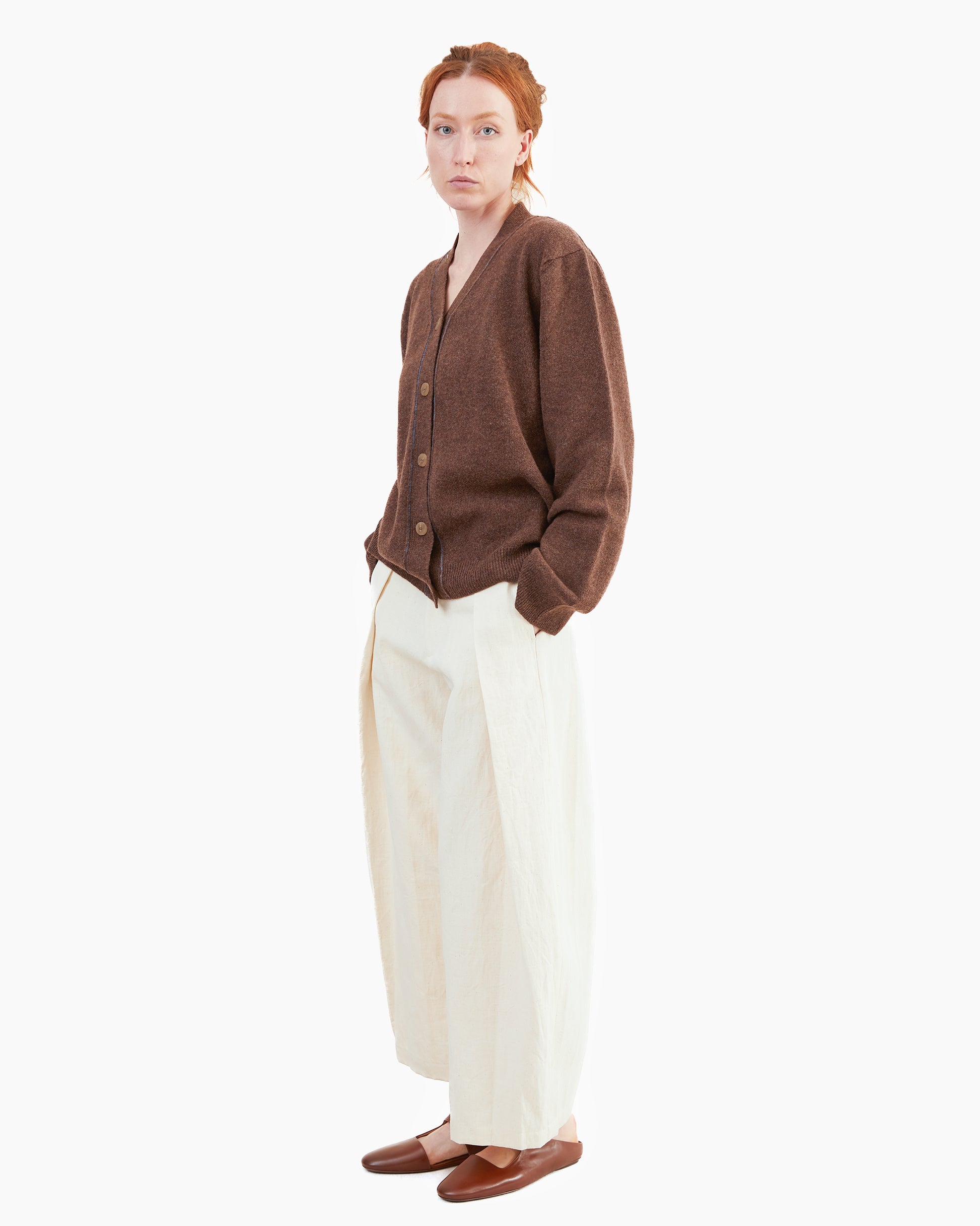 Wright + Doyle Taw Cardigan in Cacao