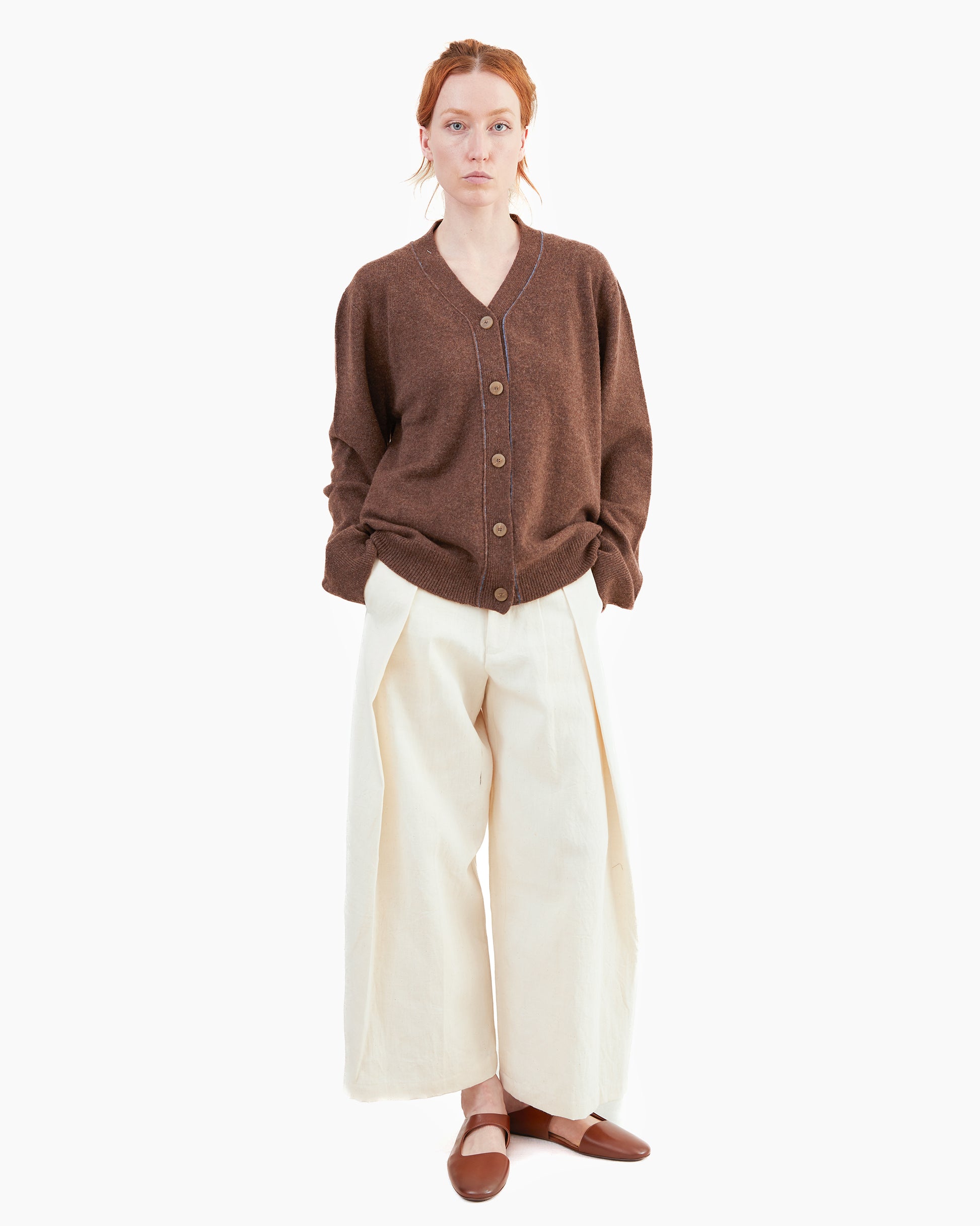 Wright + Doyle Taw Cardigan in Cacao