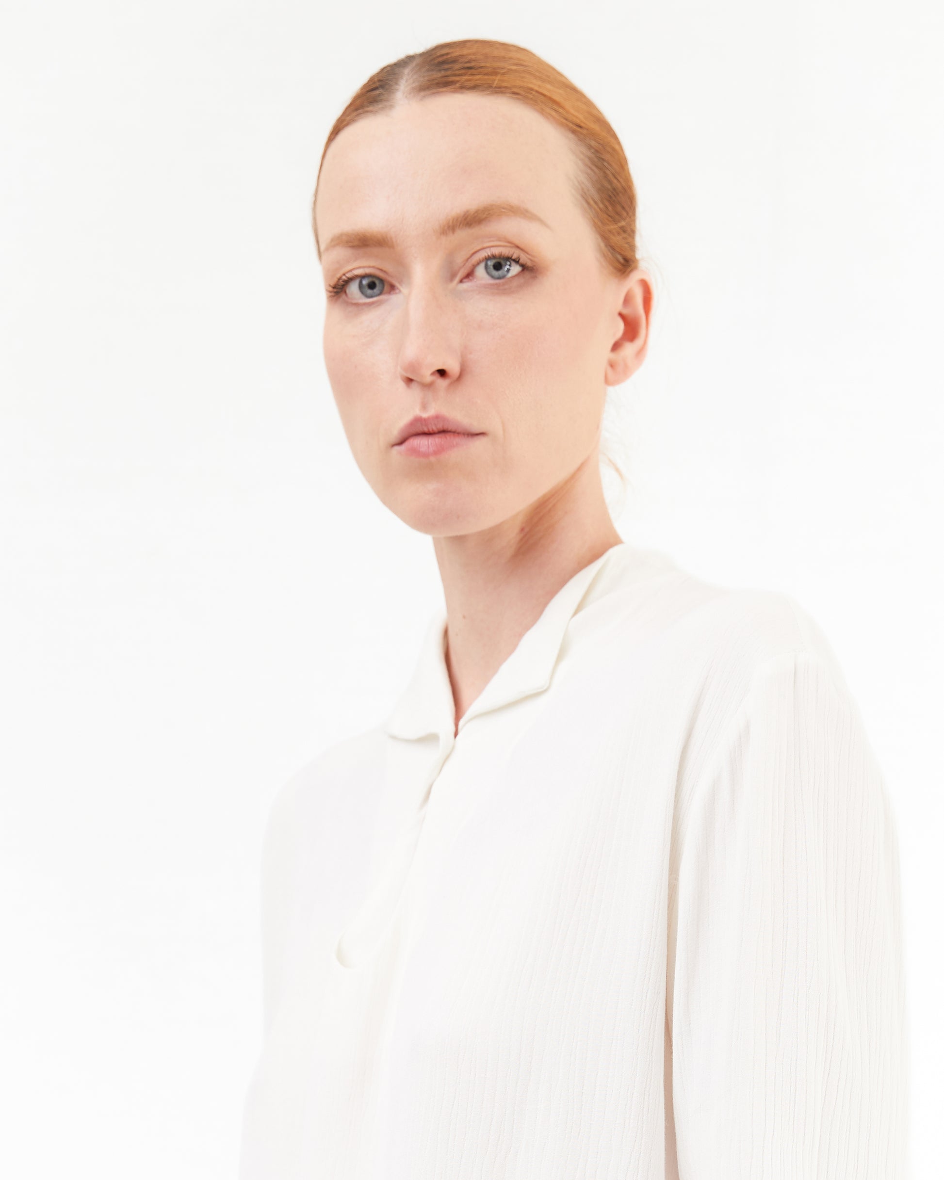 Wright + Doyle Silk Joyce Shirt in Bone