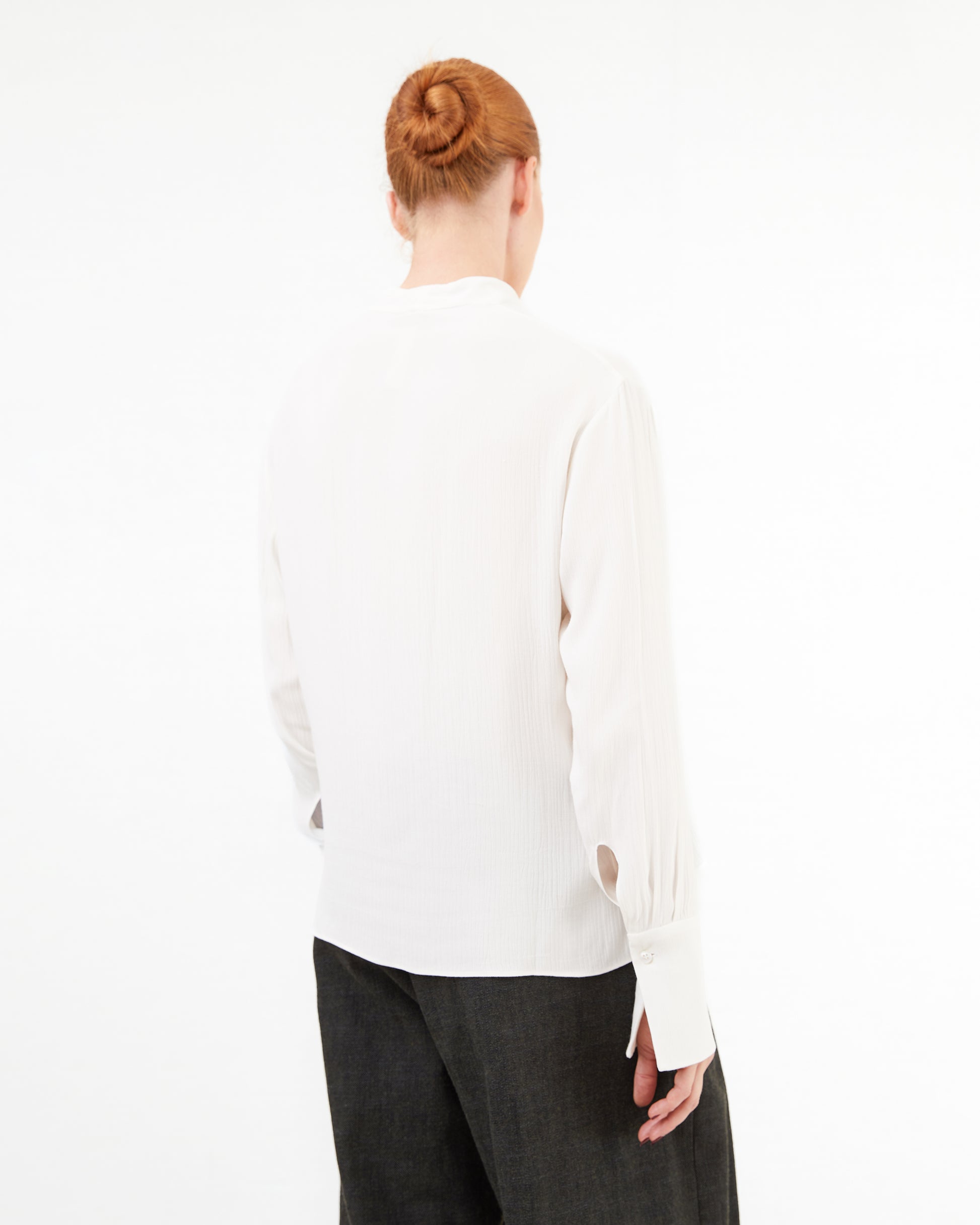 Wright + Doyle Silk Joyce Shirt in Bone