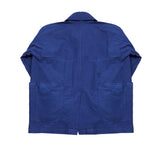 The Buoy Jacket in Ink is made from a compact washed paper cotton fabric, giving it a lightweight and broken-in look and feel. Constructed without side seams or armholes, featuring two patch pockets, each divided into three sections that wrap around to the back of the jacket, deep cuffs, a wide collar, and a single vent. 80% Cotton, 18% Tencel, 2% Elastane. Made in England. Size 1 is equivalent to a UK women's 10 and a men's Small.