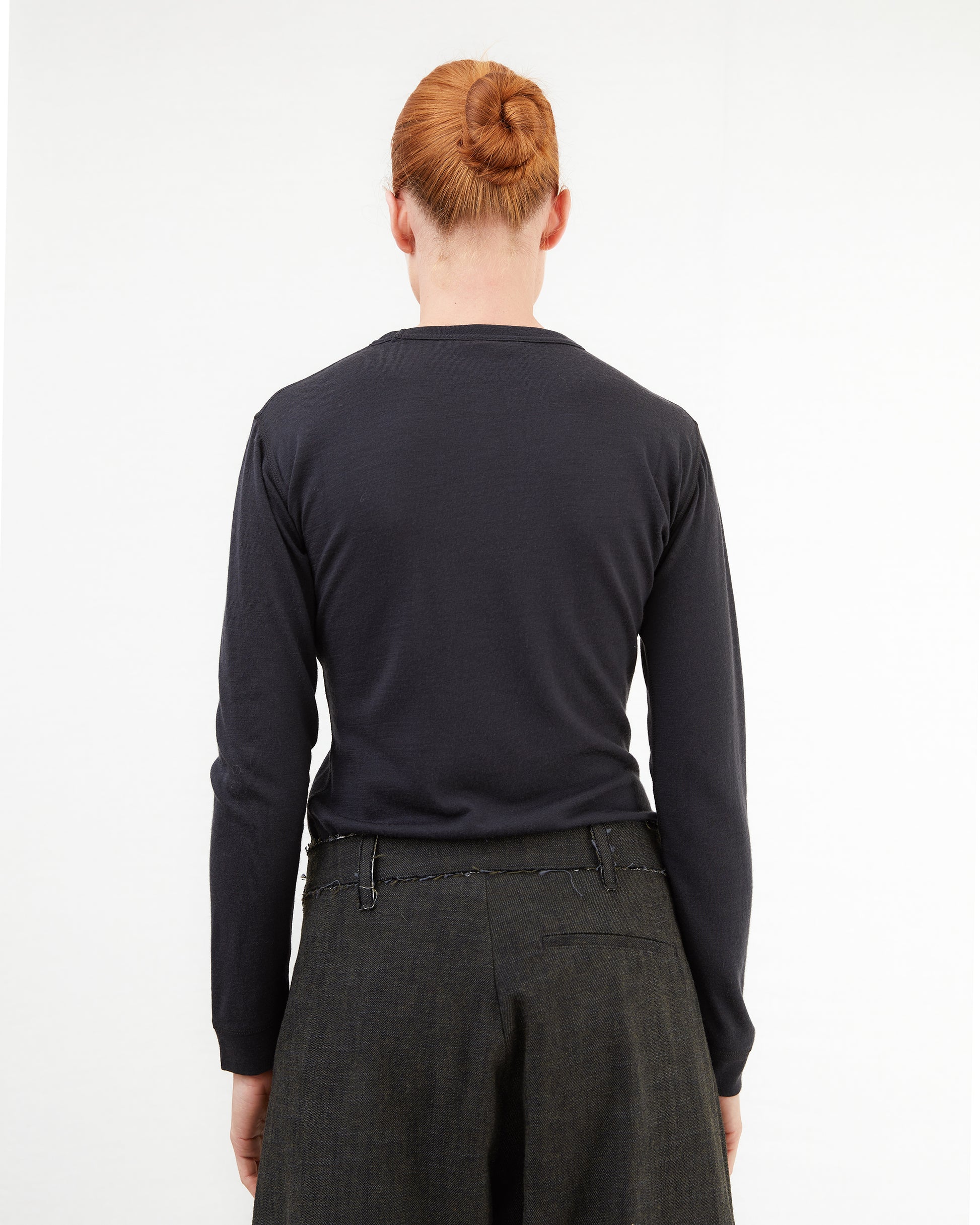 Wright + Doyle Merino Long Sleeve Top in Ebony