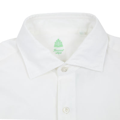 Finamore Gaeta Luigi Cotton Flannel Shirt in White