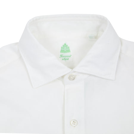 Finamore Gaeta Luigi Cotton Flannel Shirt in White