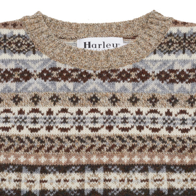 Harley Supersoft Fair Isle Jumper in Mushroom