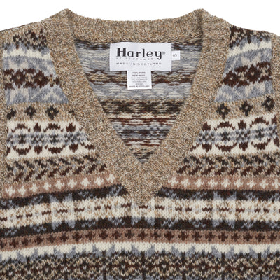 Harley Supersoft Fair Isle Slipover in Mushroom