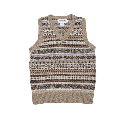 Harley Supersoft Fair Isle Slipover in Mushroom