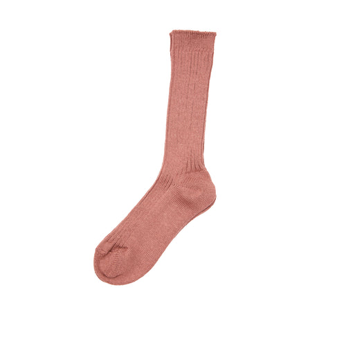 Antiquités Linen Rib Socks in Smoke Pink