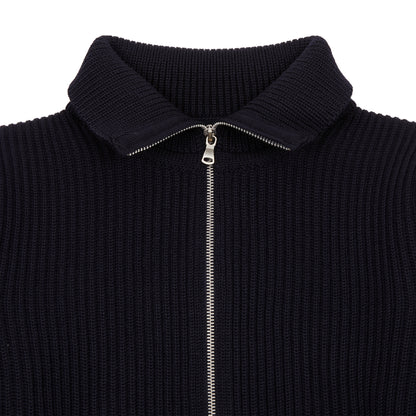 Andersen-Andersen Navy Full-Zip Sweater in Navy Blue
