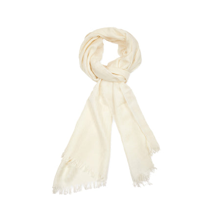 Begg & Co Staffa Cashmere / Silk Stole in Snow