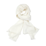 Begg & Co Kos Washed Cashmere/Linen Stole in White
