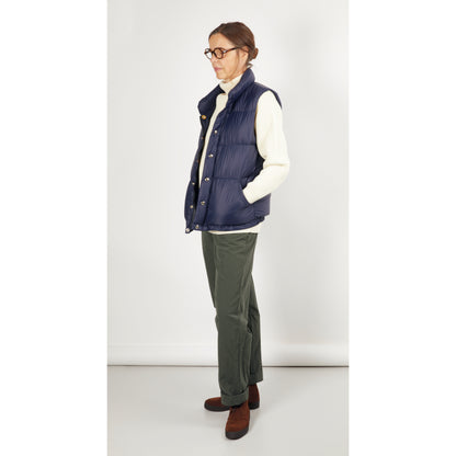 Crescent Down Works Italian Vest in Navy/Navy
