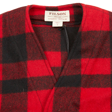 Filson Wool Mackinaw Vest in Red Check