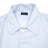 Finamore Cotton Pajamas in White / Blue Stripe
