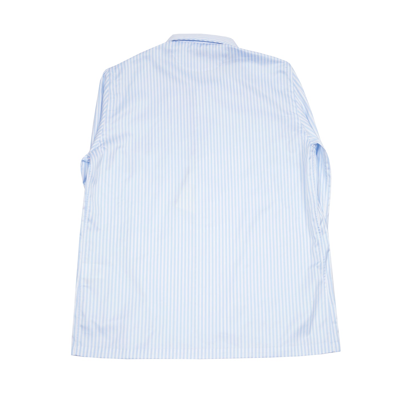 Finamore Cotton Pajamas in White / Blue Stripe