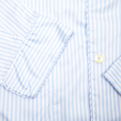 Finamore Cotton Pyjamas in White / Blue Stripe