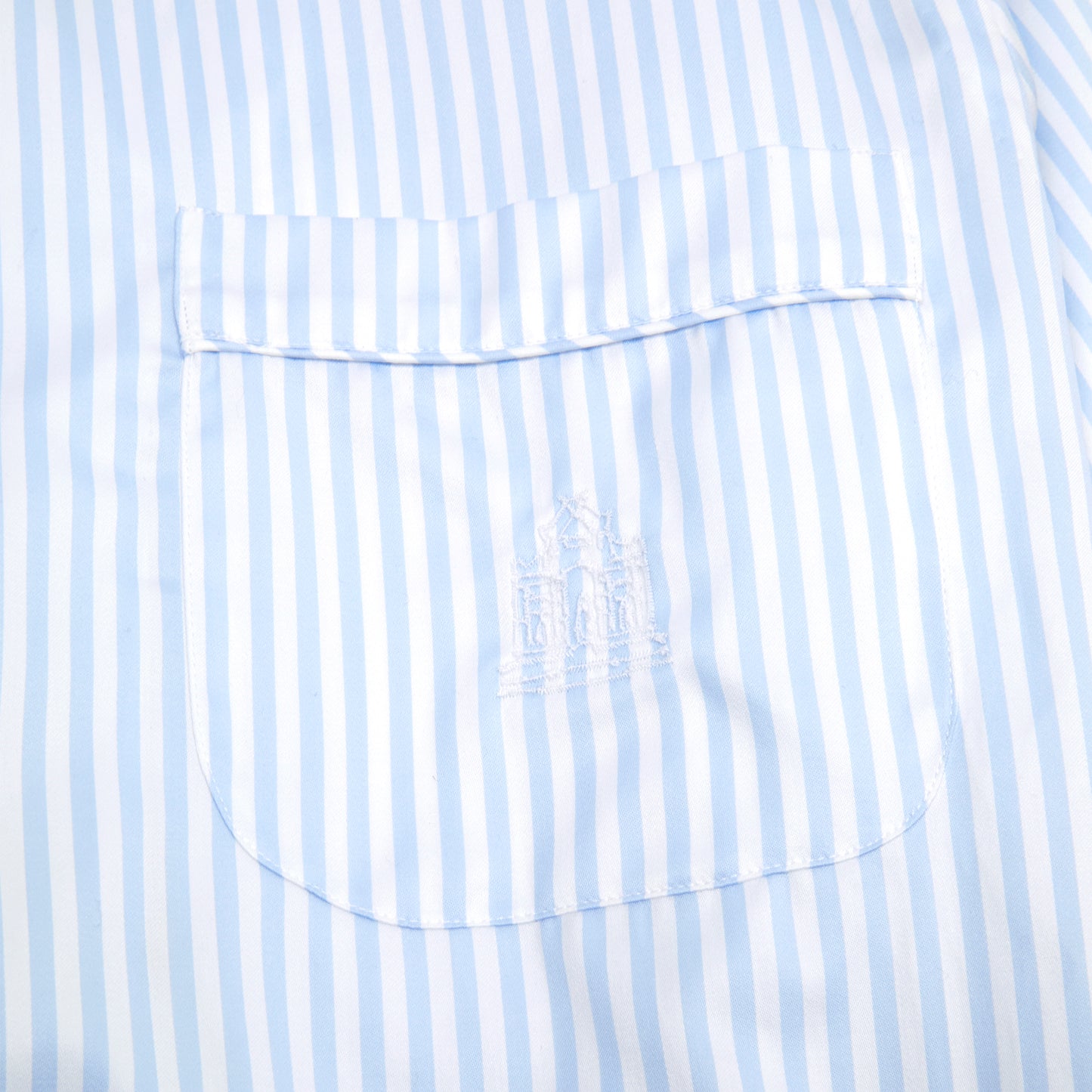 Finamore Cotton Pyjamas in White / Blue Stripe