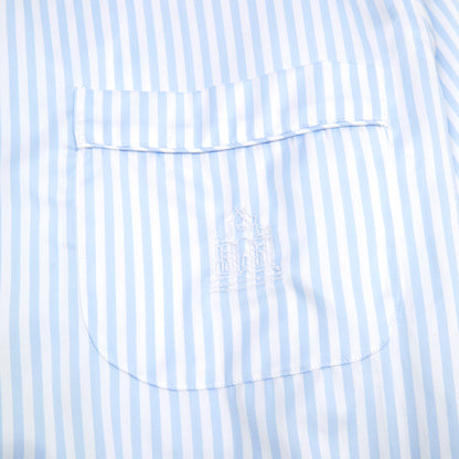 Finamore Cotton Pyjamas in White / Blue Stripe