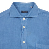 Finamore Porto Linen Shirt in Sky Blue