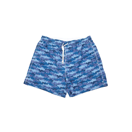 Fiorio Shark Print Swim Shorts in Blue