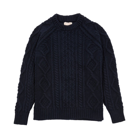 GRP Casa Isaac Cable Knit Jumper in Navy