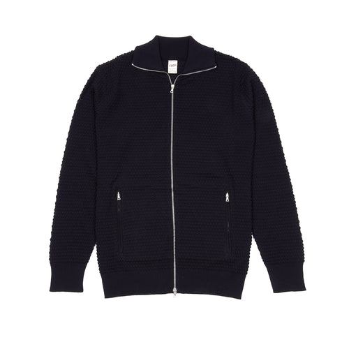 GRP Cotton Zip Knitted Jacket in Navy