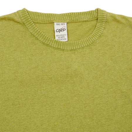 GRP Short Sleeve Linen Jumper in Light Green