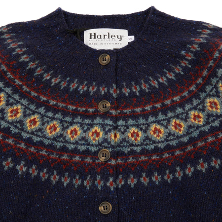 Harley Women's Fair Isle Yoke Cardigan in Jura