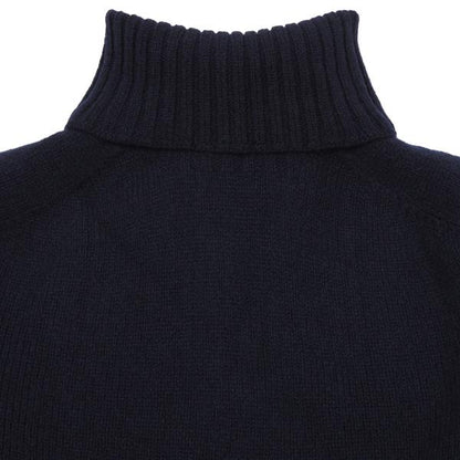 Harley Women's Roll Neck Lambswool Jumper in Nero Navy