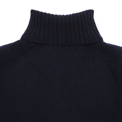 Harley Roll-Neck Geelong Lambswool Jumper in Navy