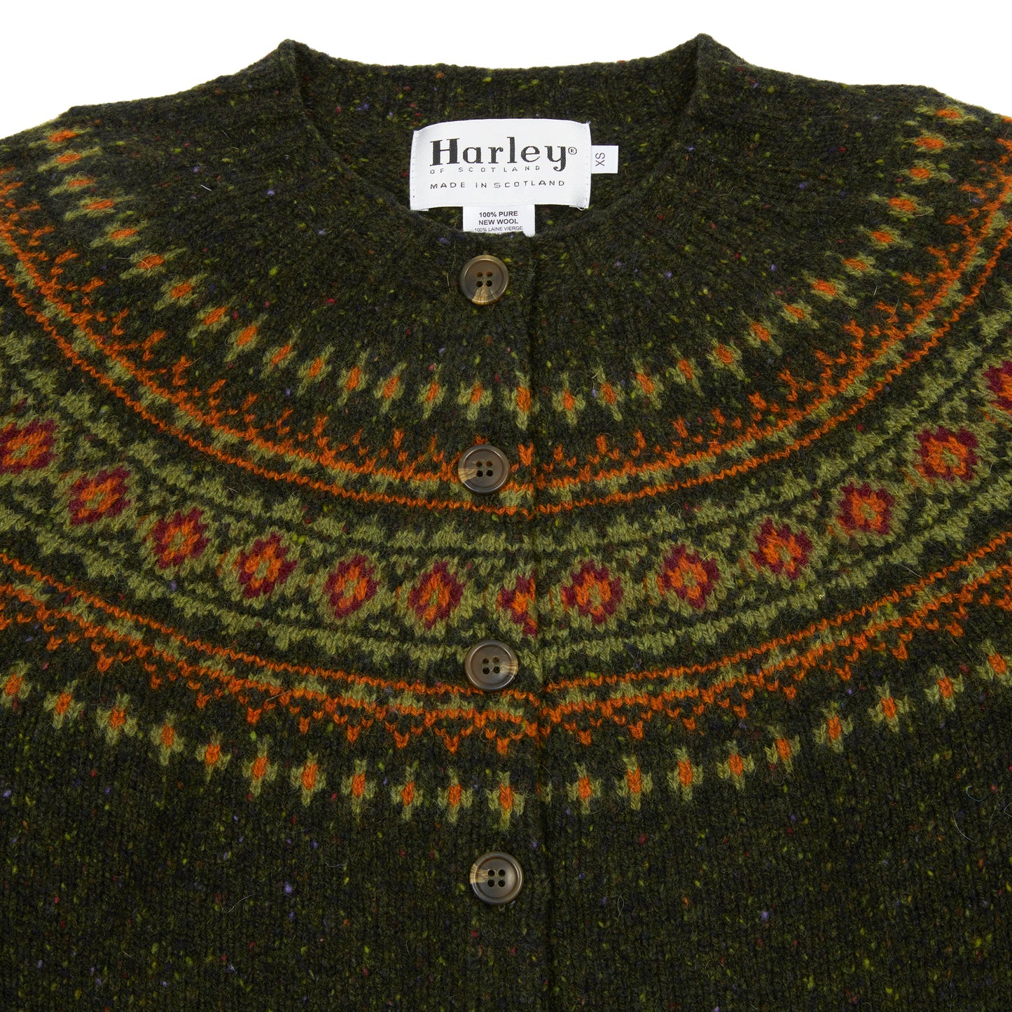 Harley Women's Fair Isle Yoke Cardigan in Harris