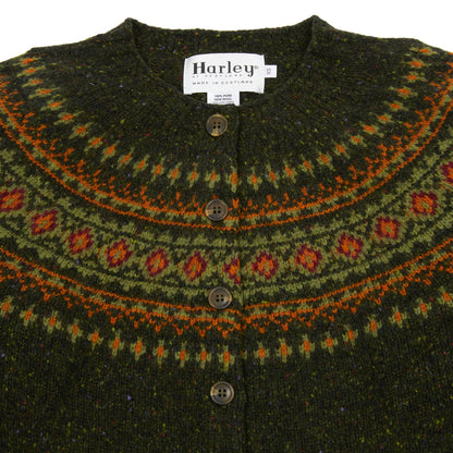 Harley Women's Fair Isle Yoke Cardigan in Harris