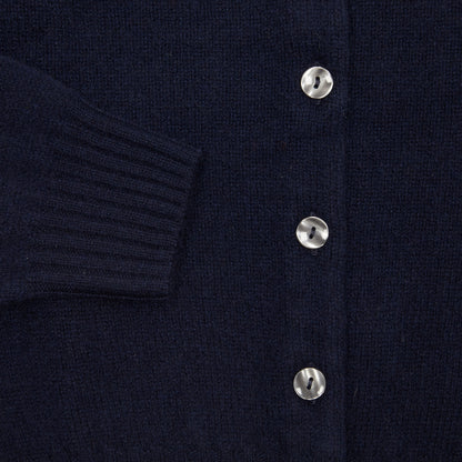 Harley Women's Lambswool Cardigan in Nero Navy