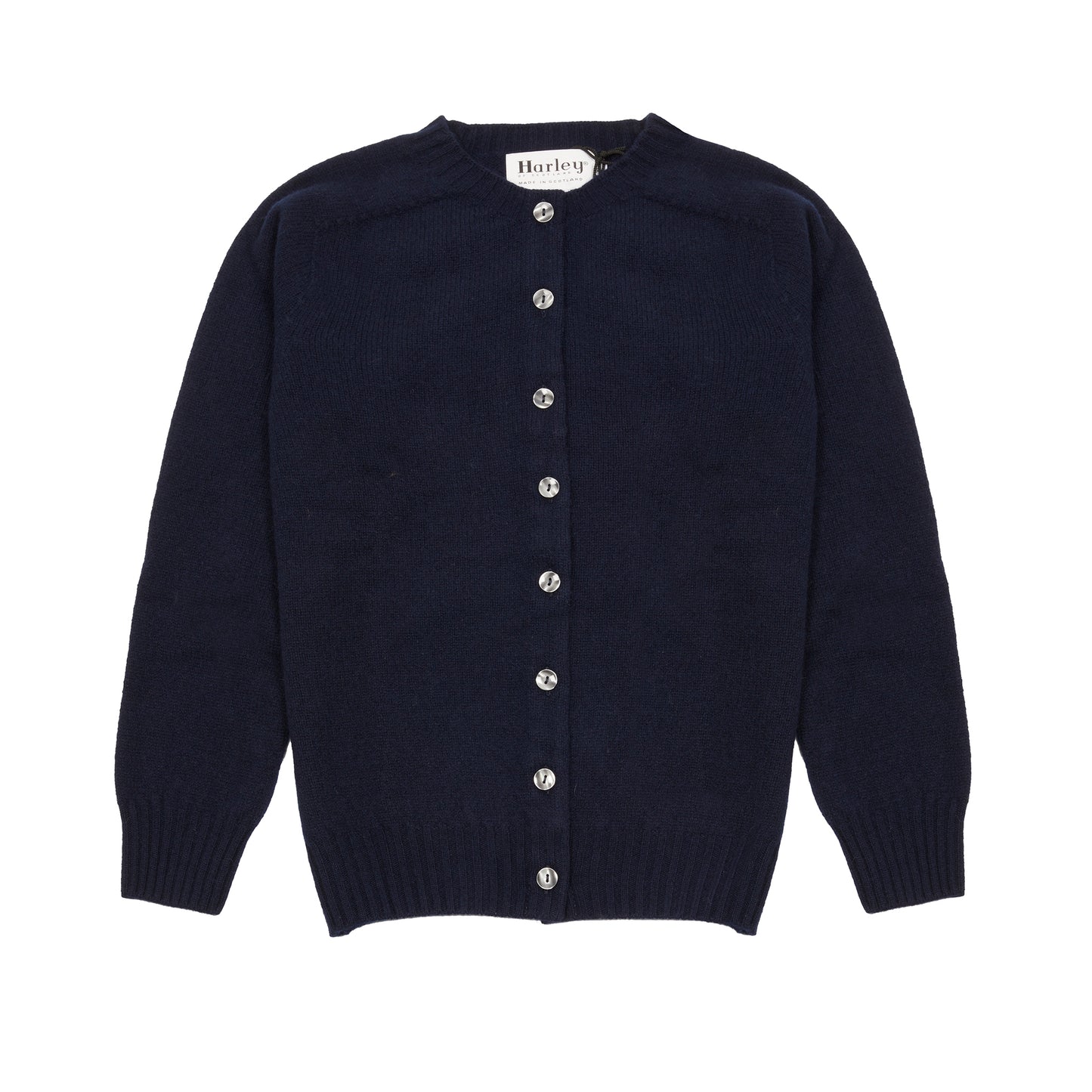 Harley Women's Lambswool Cardigan in Nero Navy