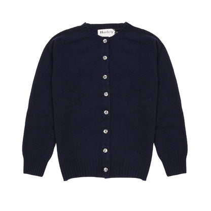 Harley Women's Lambswool Cardigan in Nero Navy