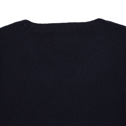 Harley Crew-Neck Geelong Lambswool Jumper in Nero Navy