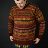 Jamieson's  Fair Isle Crew-neck Jumper in Russet