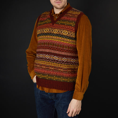 Jamieson's Fair Isle V-neck Slipover in Russet – Dick's Edinburgh