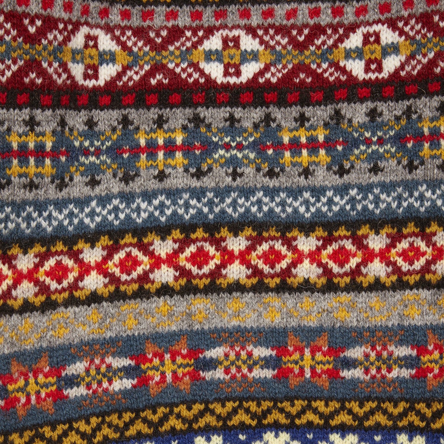 Jamieson's Crew-neck Fair Isle Jumper in Grey
