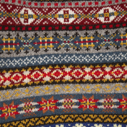 Jamieson's Crew-neck Fair Isle Jumper in Grey