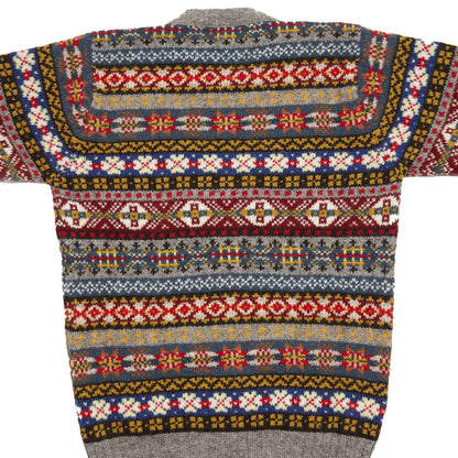 Jamieson's Crew-neck Fair Isle Jumper in Grey