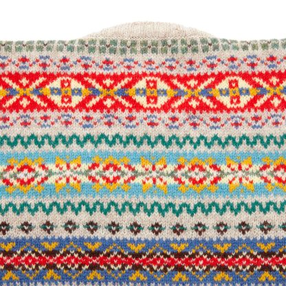 Jamieson's Crew-neck Fair Isle Jumper in Ecru