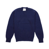 Jamieson's Crew-neck Shetland Jumper in Eclipse Blue