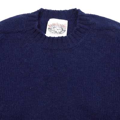 Jamieson's Crew-neck Shetland Jumper in Eclipse Blue